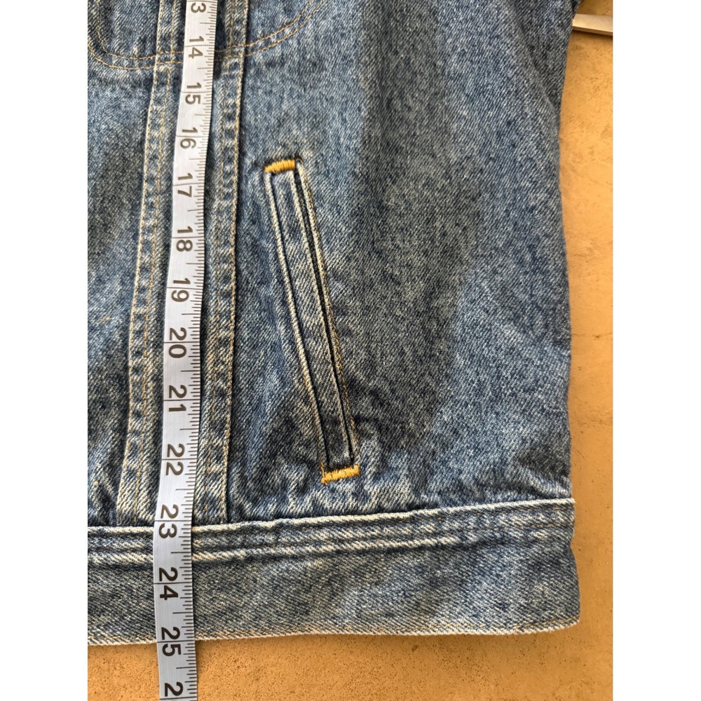 Lee Riders Vintage Denim Trucker Jacket Mens XL Medium Wash Blue USA Made FLAW - Picture 6 of 11